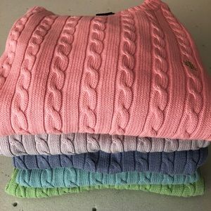 Ralph Lauren Cable Knit Pink Cotton Sweater